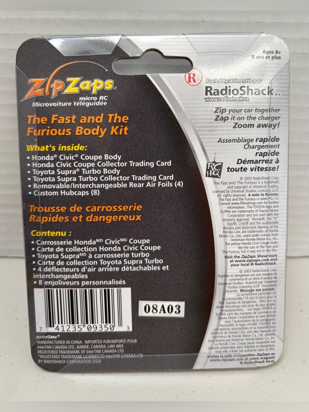ZipZaps - Fast & The Furious Body Kit - Honda Civic & Toyota Supra - NEW - Picture 3 of 3